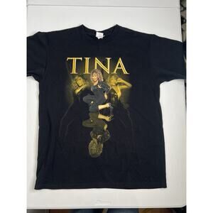 Tina Turner Live In Concert Tour Black & Gold T-Shirt Size Large